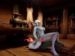 Elf fucks Night Elf in the Kitchen | Warcraft Porn Parody