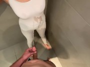 Preview 2 of The big tits of the MILF appears when he piss on her