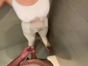 Preview 3 of The big tits of the MILF appears when he piss on her