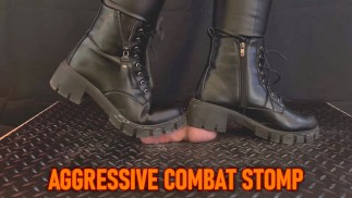 CBT agressives piétinant dans Black bottes de combat en cuir avec TamyStarly