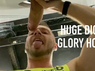 Gay blowjob for monster cock glory hole