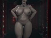 Preview 5 of Lady Dimitrescus Slut Walk (Nude Version)