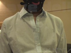 BDSM奴隷調教：尿道筆で潮吹き…尿道書道…挿入した太筆で好きな文字を書初め。 4/16