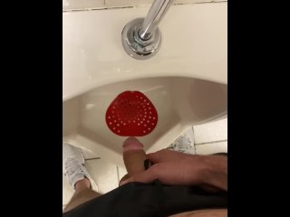 big dick, urinal, pov, smoking