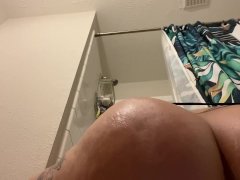 Big ass Latina with dripping wet pussy taking a dildo