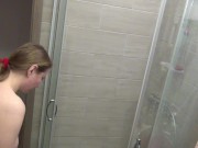 Preview 1 of Taking a shower in bathroom with long hair