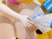 Preview 4 of Zelda Anal Gangbang - Princess Peach & Bowsette Futa - 3d Cartoon Hentai