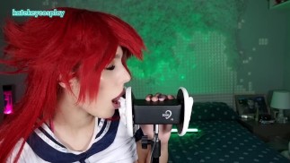 热角色扮演女孩做 ASMR 饰演 RIAS GREMORY / 舔耳朵