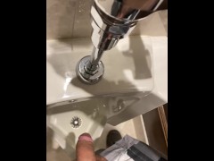 Making a mess in hidden private presidential restroom in rich club moaning naughty messy