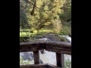 Preview 4 of Quickie MILF BJ next to waterfall in Alaska