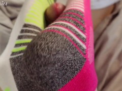 Love Ending His Day With A Sweaty Sockjob!