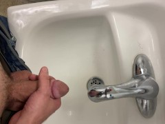 Pulling my dick out and walking to restroom public coworkers hope new girl follows me cum in sink