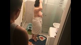 The Brother-In-Law Couldn't Take It When He Saw His Sister-In-Law In The Restroom And Proceeded To Fuck Her While His