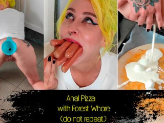 Pizza Anal com Prostituta Da Floresta (prolapso, Bagunçado, Imundo, Sujo, Enema)