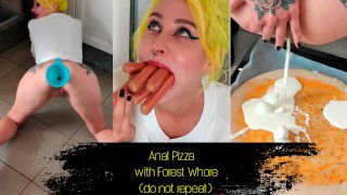 Pizza anal com prostituta da floresta (prolapso, bagunçado, imundo, sujo, enema)