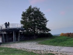 Risky handjob at a busy viewing point - not sure if someone saw us...