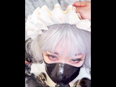 Rubber maid is deepthroat her master 2.