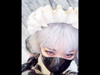 Rubber maid is deepthroat her master 2.