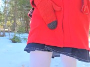 Preview 4 of Little Panty Pee with a Pad on a Forest Road
