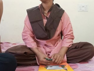 hot Indian school girlfriend was painfull fucking with boyfriend on dogy style in clear Hindi