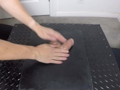 BallBusting Hand And Foot Job. New Thud Toy Is Fun