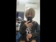 Preview 5 of A femboy masturbating in front of the mirror