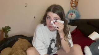 Cute Girlfriend Sneezing In An Oversized Shirt