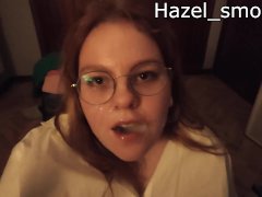 I let my best friend cum in my face while I smoke