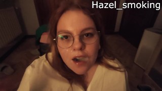 I let my best friend cum in my face while I smoke