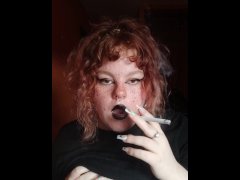 A goth slut smoking teaser