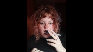 A goth slut smoking teaser