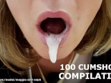 COMPILATION 100 fois avalée, Fellation, Ejaculation, Creampie orale, Sperme dans la bouche, Ejaculat
