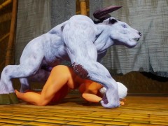 monster hentai hardcore sex with pregnant blonde furry minotaur anal