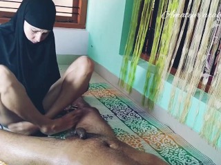 Arab Girl with Hijab Sticking to Strange Cock