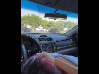 car ride, big ass, public, brunette