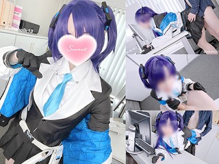 💙【Aliceholic13】Hayase Yuka Blue Archive Cosplay OfficeLove Hentai Creampie Compilation