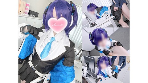 💙【Aliceholic13】Hayase Yuka  Blue Archive Cosplay OfficeLove Hentai creampie compilation