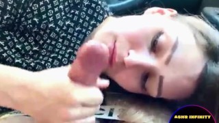 Schlampiger Blowjob, heiße Blondine, heißes Mädchen von nebenan, ASMR