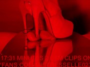 Preview 1 of Mistress Elle in suede pep toe high heels crush cock under red light