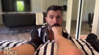 Gets His Big Sweaty Jock Feet Serviced By Eager Nick Charms