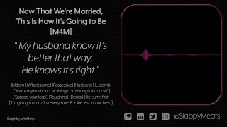 [M4M] Tu marido recién casado te dice cómo te quiere [Audio] [ASMR]