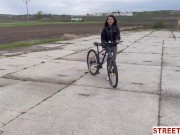 Preview 1 of StreetFuck - Beautiful Biking Babe Ohana Thanks Driver by Cheating on Her Husband Outside House
