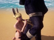 Preview 2 of Cute Blonde Bunnygirl Fucked in all holes by Huge Cock Wolf Furry Hentai