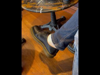 solo female, shoes, white socks, vertical video
