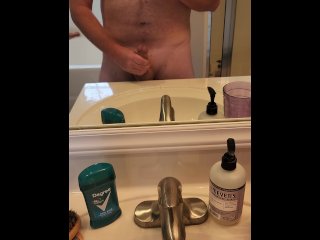 jerk off, mirror, solo male, masturbation