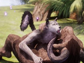 Furry Wolfgirl's Holes Are_Stretched by Large_Cock Minotaur Yiff PoV_3D Hentai