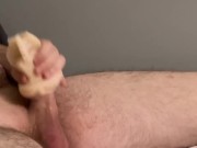 Preview 3 of Horny guy at night fucked flashlight with a big dick and experienced a strong orgasm.