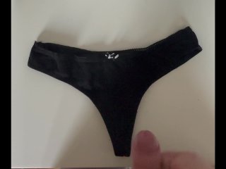 cum on stepmoms black panties