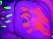Preview 2 of Big Booty Neon paint spanking w/ Nikki Cakes