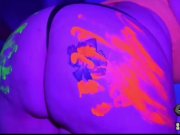 Preview 4 of Big Booty Neon paint spanking w/ Nikki Cakes